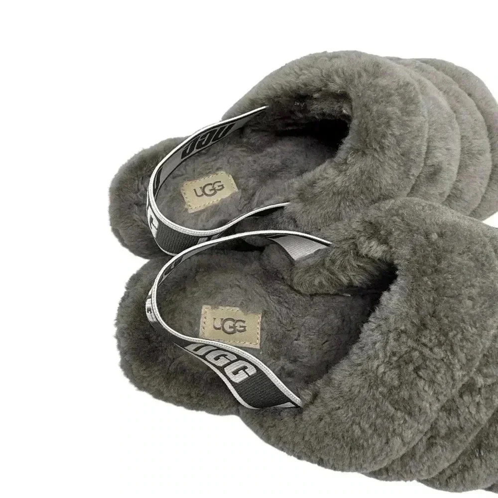 Ugg Fluff Yeah Grey Platformm Shearling Sandals S… - image 5